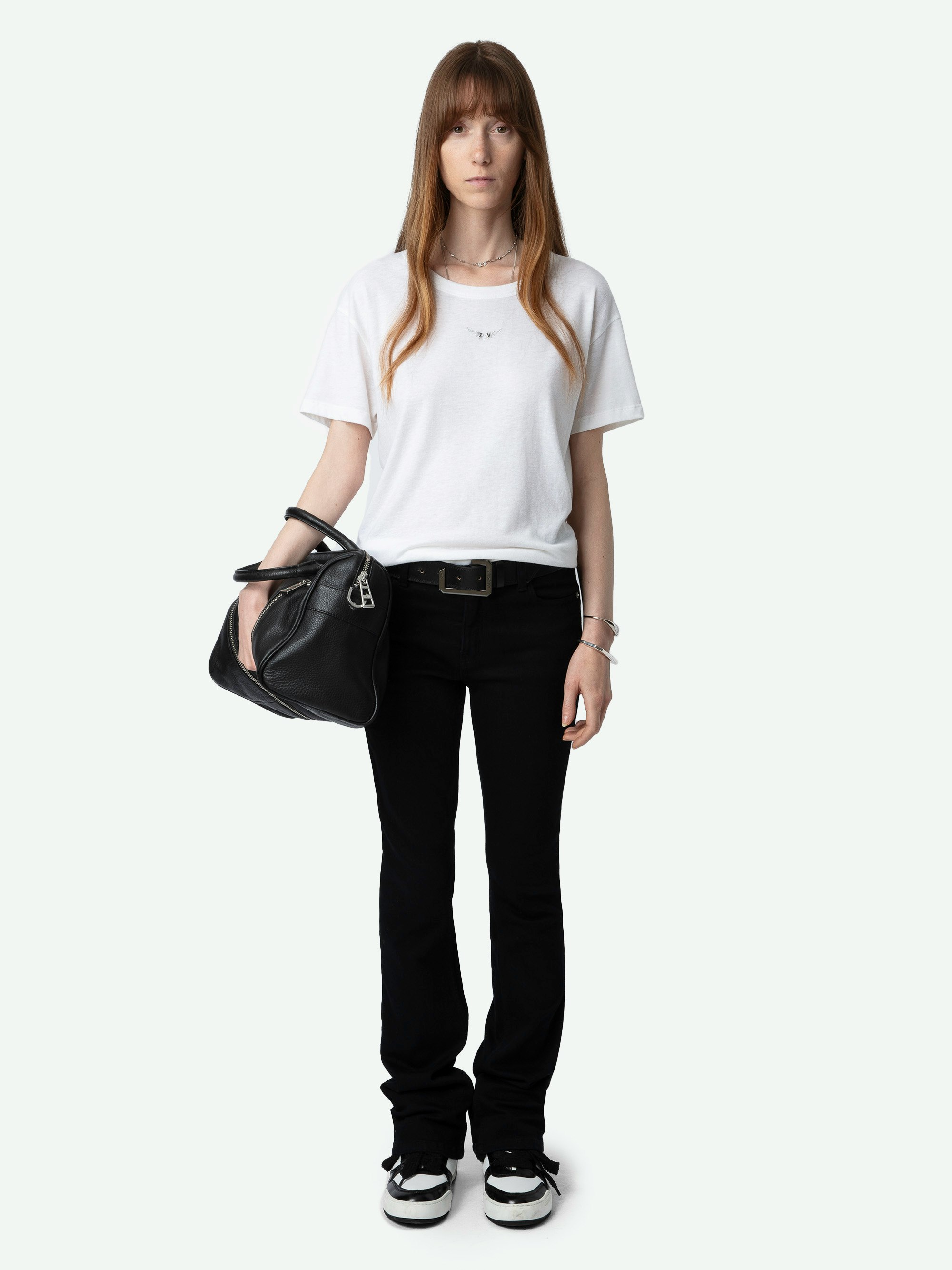 Marta T-shirt - Short-sleeved T-shirt with diamante ZV wings on the front and hidden ‘Be Kind To Your Mind’ message at the bottom.