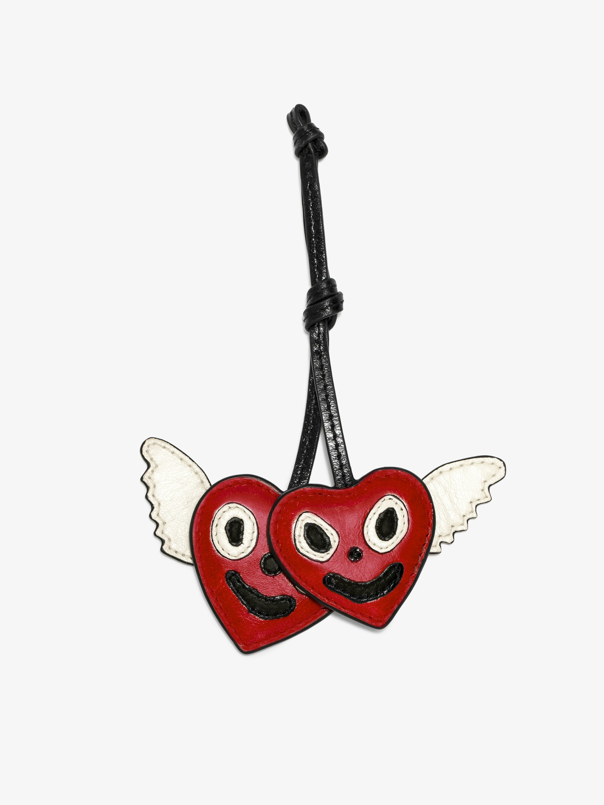 Portachiavi Love Cherry Vintage - Charm grigri in pelle verniciata effetto vintage ispirato, a forma di ciliegie da appendere ad una borsa, per esempio.