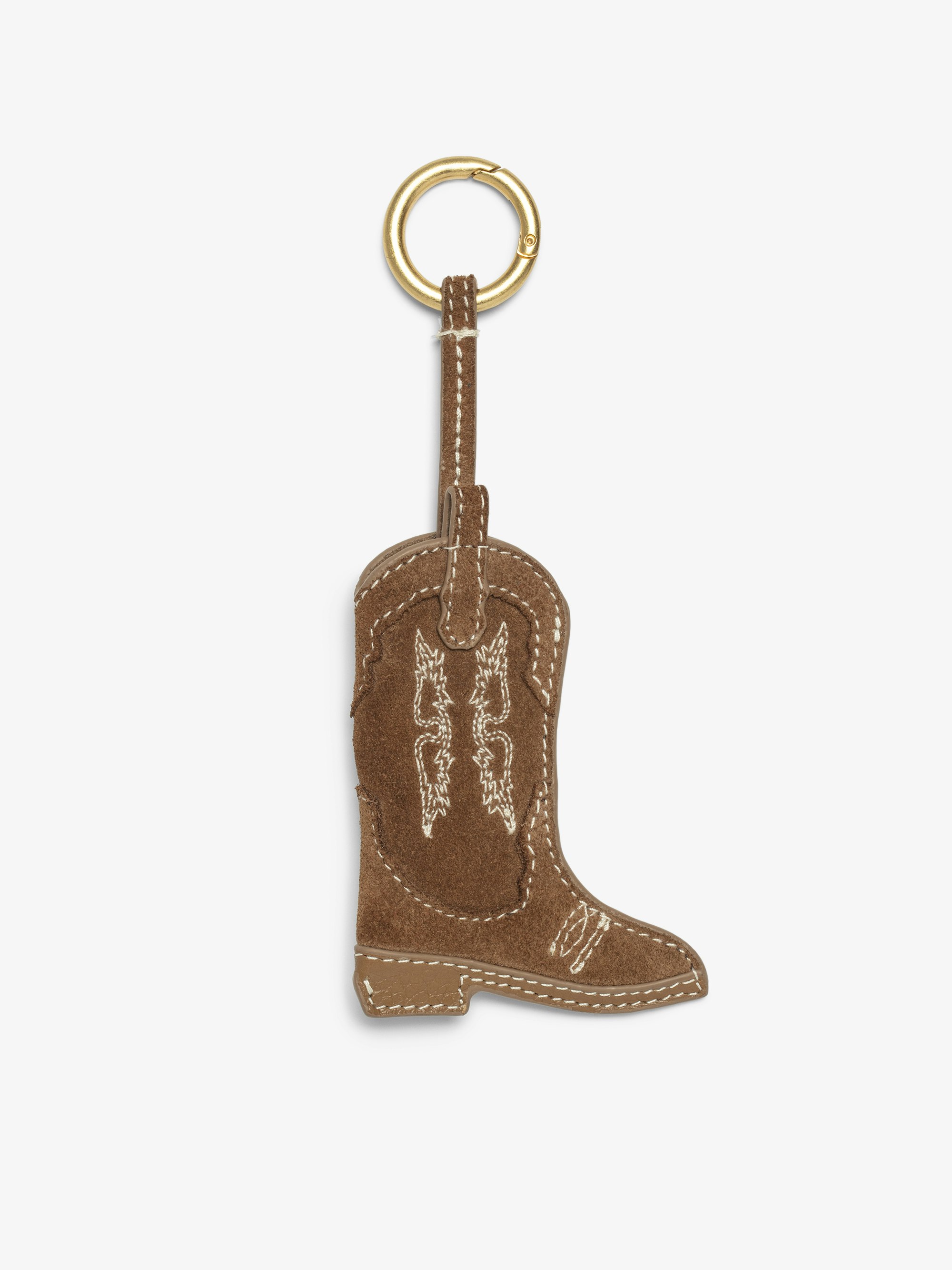 Portachiavi Tex - Portachiavi tex a forma di stivale da cowboy in pelle scamosciata da appendere, ad esempio, a una borsa.