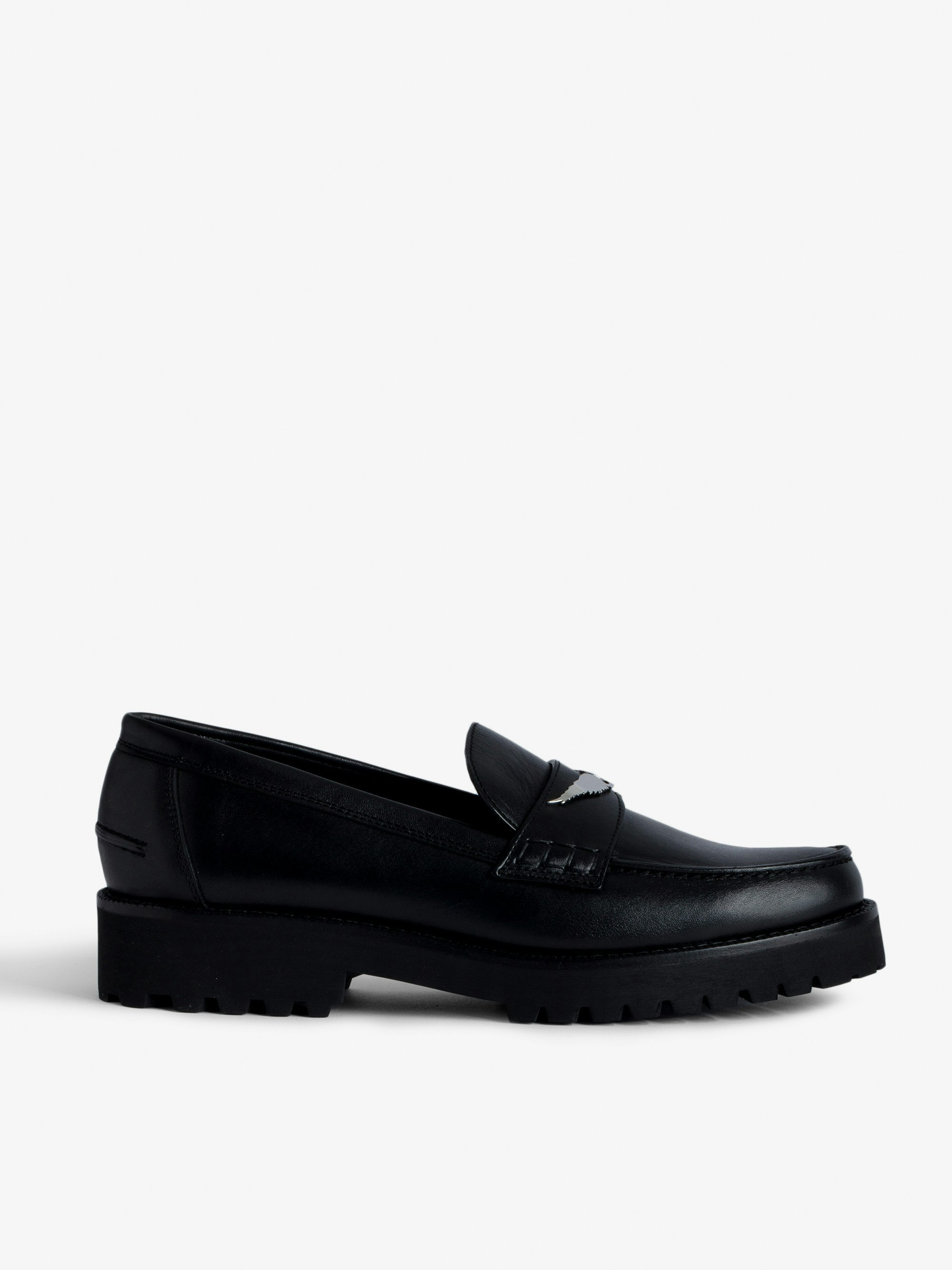 Joecassin Loafers - Smooth leather loafers adorned with a wing charm.
