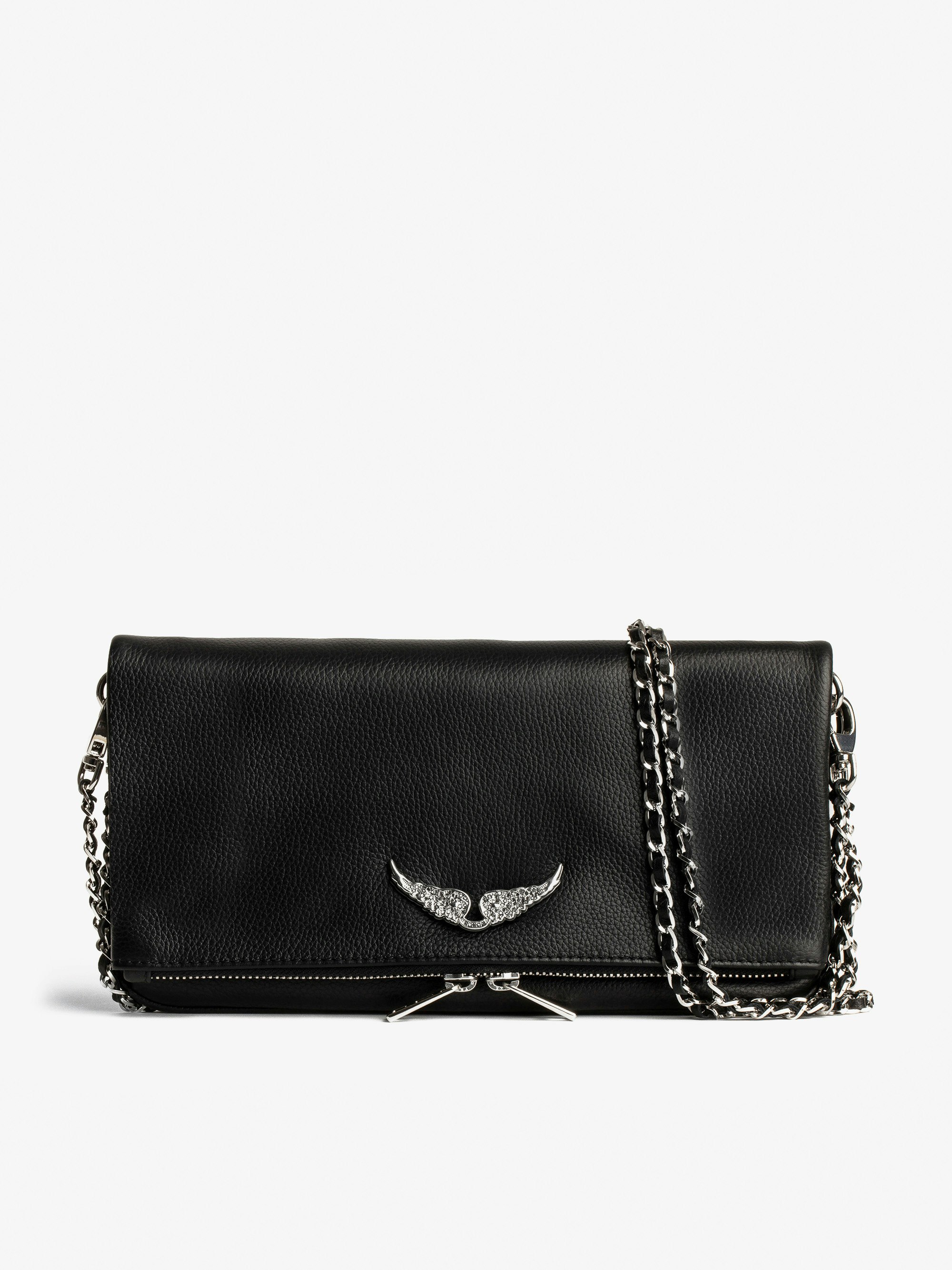 Clutch Rock Swing Your Wings - Rock leather clutch with interchangeable Swing Your Wings side panels.