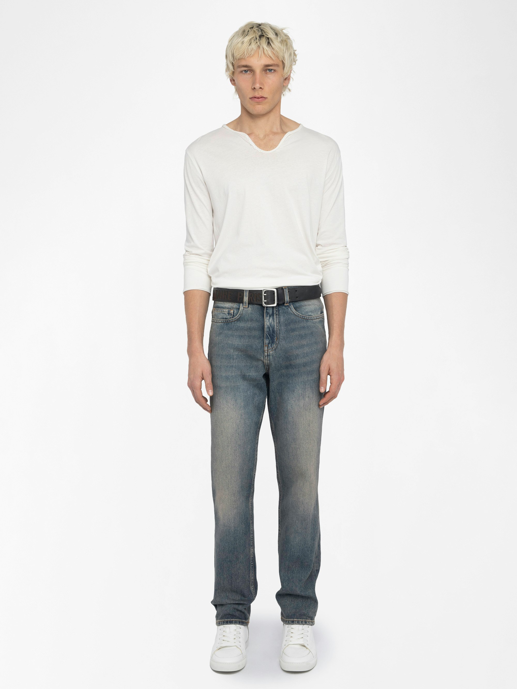 John Jeans - Straight jeans with zip and button fastening at the waistband.