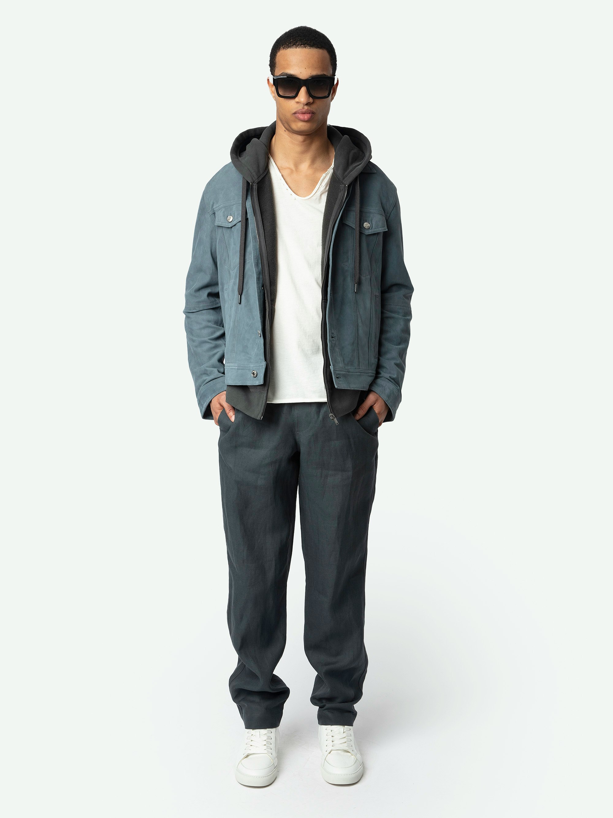 Pix Linen Pants - Casual straight-leg pants in washed linen with elasticated waist.