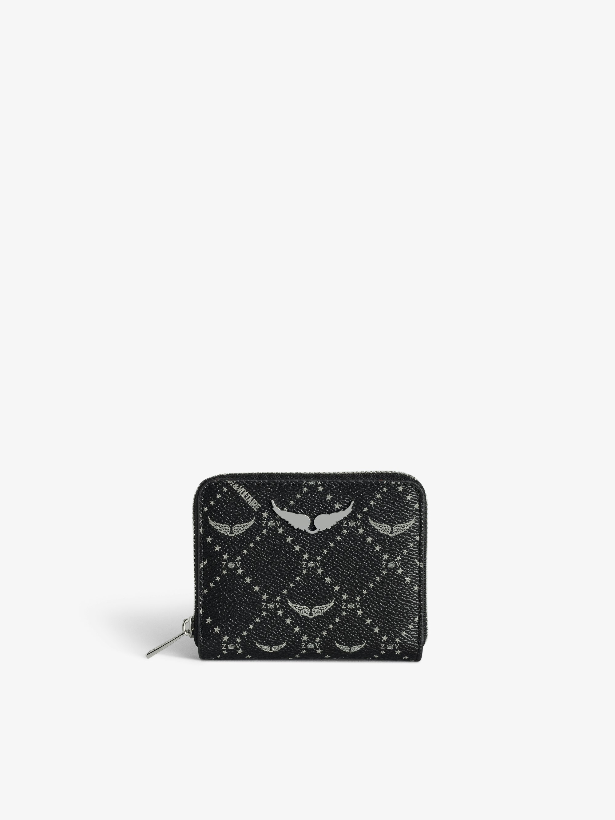 Cartera Mini ZV Monogram - Cartera de lona con monograma y alas características.